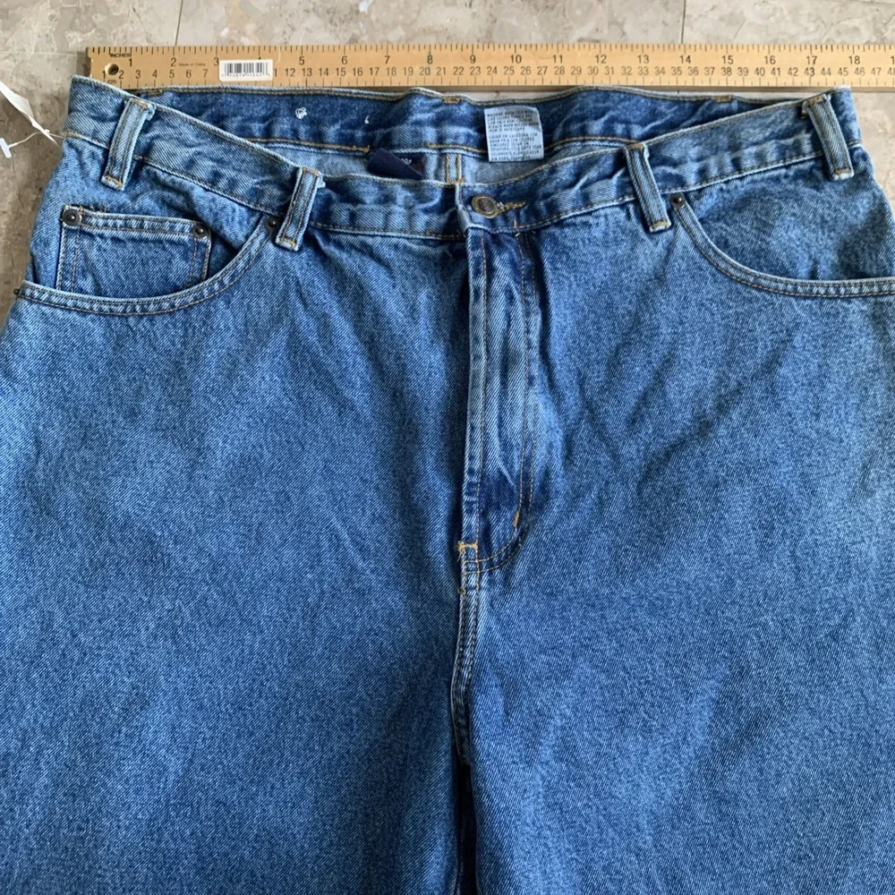 Saugatuck Mens Denim Bermuda Shorts Relaxed Fit Stone Wash Jeans Blue Sz 38‎ NWT